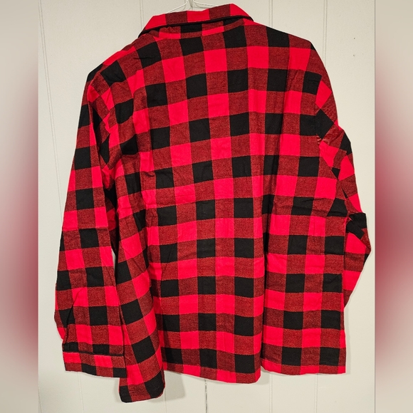 NWT Sealed Womens Size 1X Buffalo Check Red Plaid Flannel Pajamas Set Top Pants - Picture 7 of 10